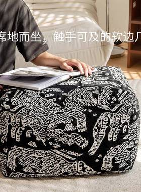 中古风法式复古色提绿花象吉奢坐墩轻客厅卧室软凳85189沙发脚踏