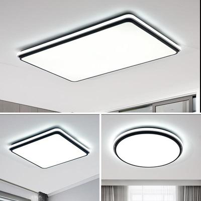 厅主吸灯代Ceiling简约大气超亮长方客形led顶灯铁现艺书房灯卧室