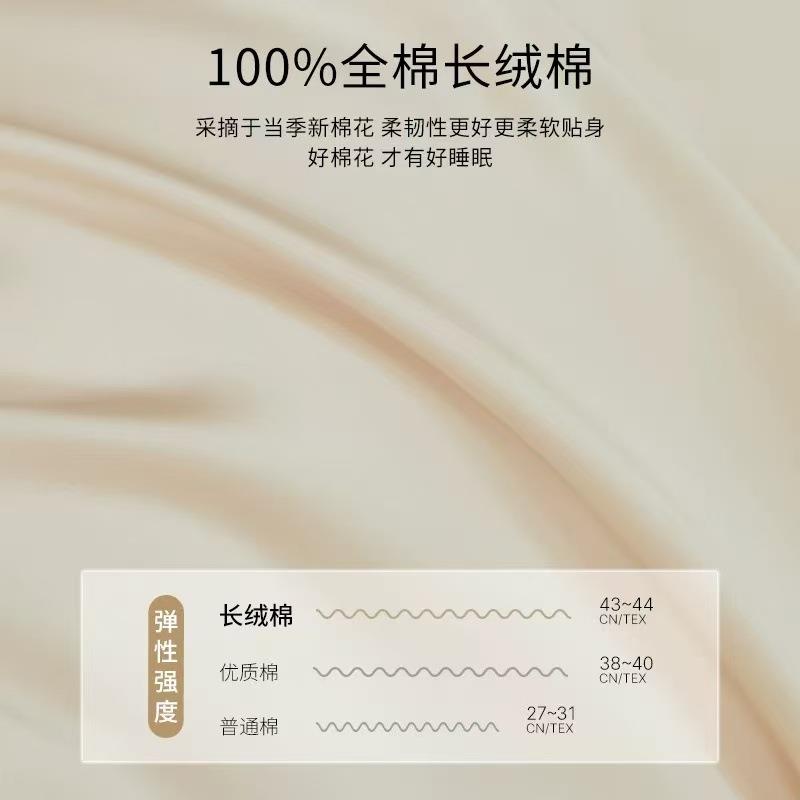 100支高档全棉长绒棉床四件套纯棉刺被套全上床绣单床笠南通棉轻