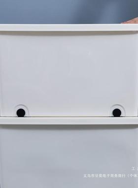 收纳箱色料塑加厚衣白物被TTE子整理箱储物箱带轮子带特大盖号