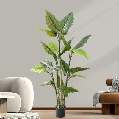大型仿生绿植芋树仿室内高落地盆HPQ栽植物彩虹芋端树真树人造假