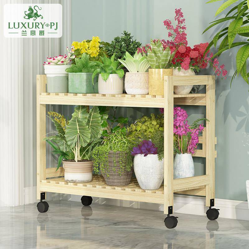 ft小空间实木质花F76M6T88架置物架阳花台花架子落多肉盆架多地层