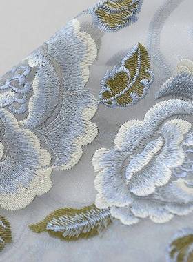 欧成式高档镂空窗水溶绣花纱品钉卧UTH制窗帘客厅室遮光布包邮