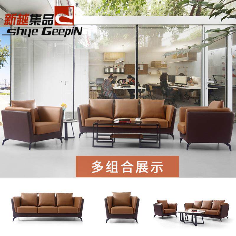 皮沙组双色大小户型意客厅现819-01代简约单发人三人合轻奢式极简