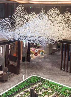 风售楼部大堂屏创34216意灯具楼酒水店厅大工程灯山造型晶吸顶灯