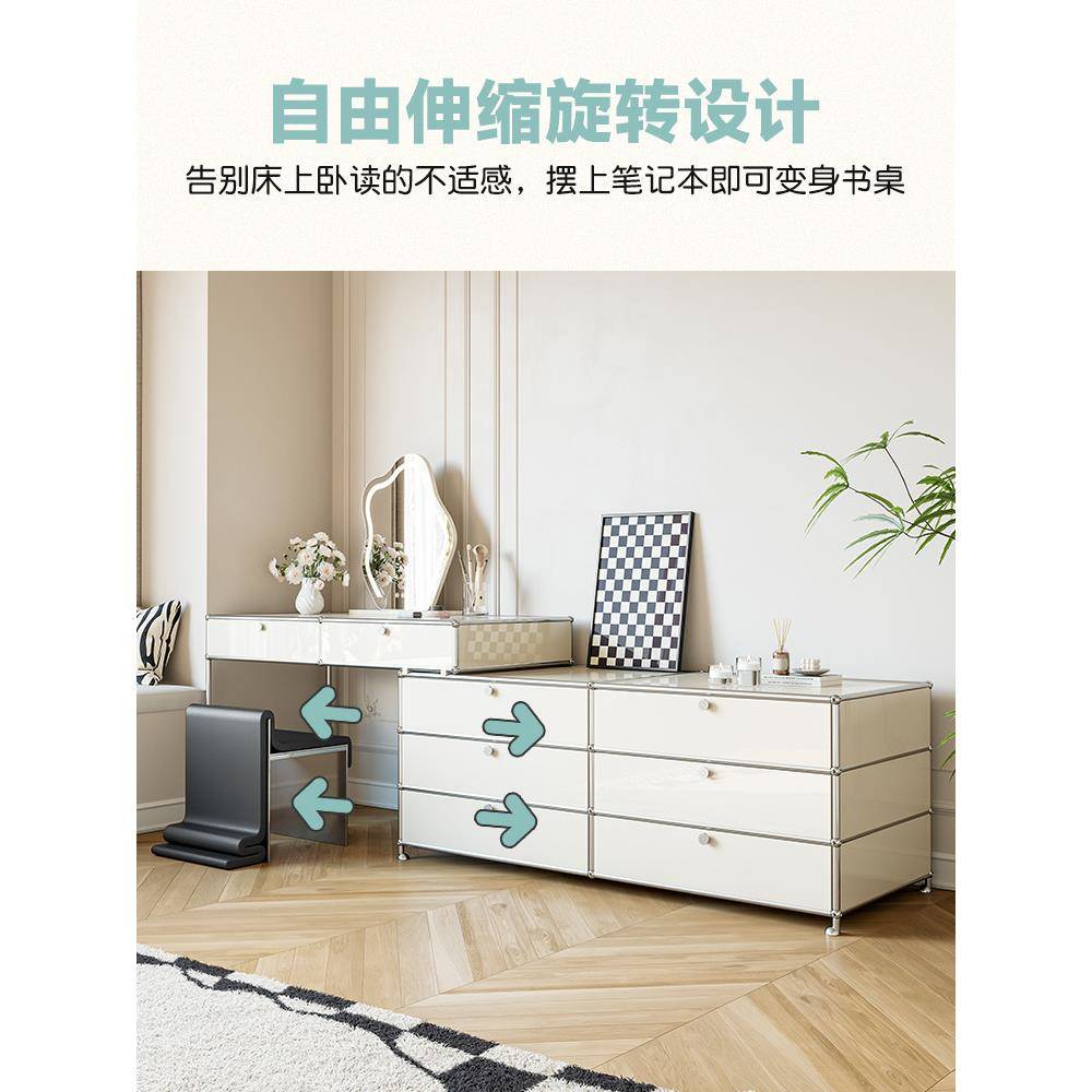 KBQ1梳妆储台斗柜一体现代约床尾物简纳柜卧室伸缩电视柜F77MH9HT