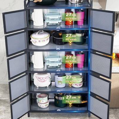 柜厨房气置物农村PYY多层透家用储物柜收纳多功能铝合金碗柜柜餐