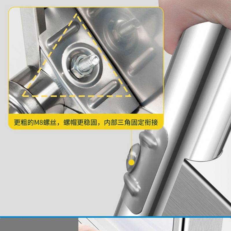 可移动落地带轮厨房不锈钢置物架冰箱侧边多层夹缝收纳架子储物架