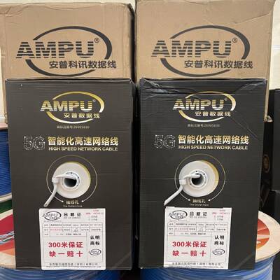 AMPU安普超五类A580家监控电脑SFTP网线CAT5千兆高速宽带线双绞线