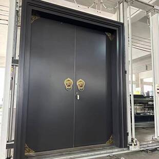 现代简庭约新中式入户门豪宅大门院入铸门SNF铝装甲门安全对户开