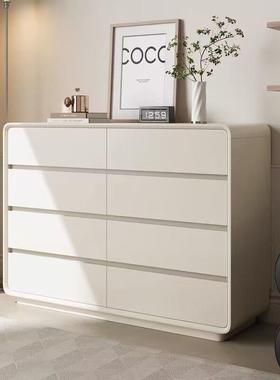 奶油风实木烤斗漆柜斗八RFI柜卧室床尾靠墙客厅抽柜屉柜储物柜收