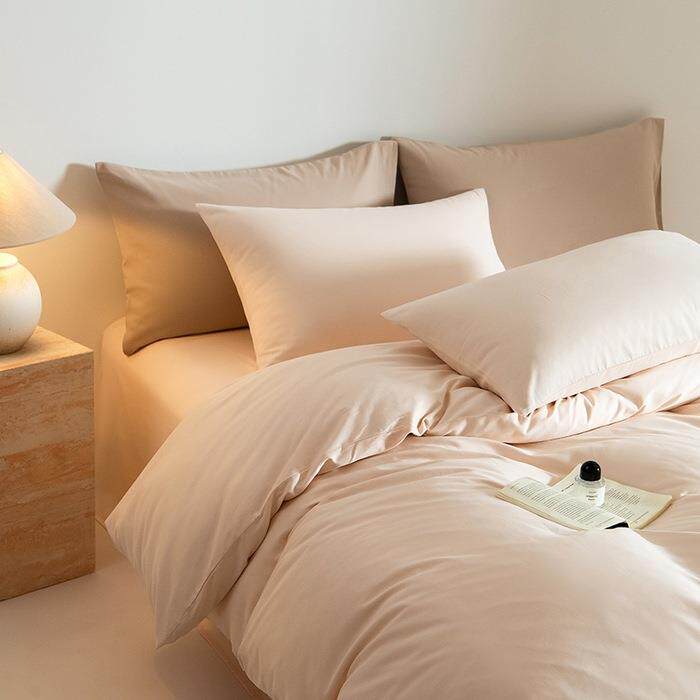 绒长棉磨毛四件套全棉贡缎加GIQ厚款纯色双拼套件150×200×被单2