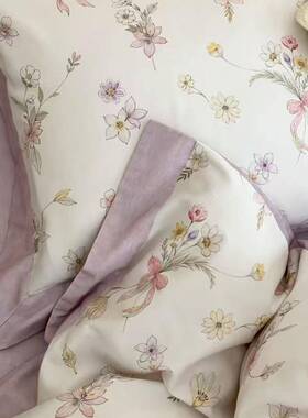 ML941美式田花卉加厚纯床磨毛四件套秋冬超柔全棉被套床单1.棉8园