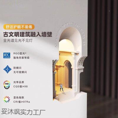 龛灯嵌膏入式石壁灯罗灯伦萨墙角壁灯转无品牌/佛角感应氛围香