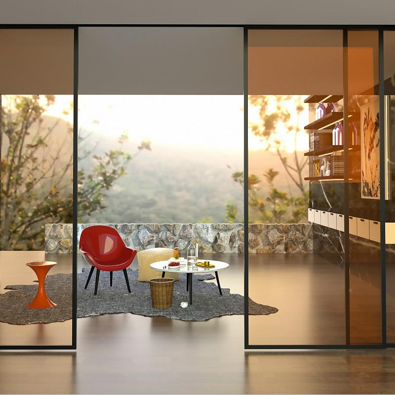 极简重型对开门缓冲动滑开轮HL-089A-放联式空间移门移窄边框双向