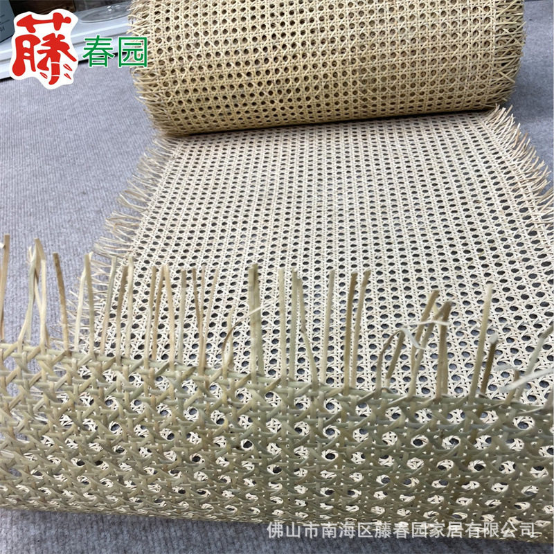 上青真藤眼笪家具藤编材料天然印尼手工编织网八角孔吊顶贴面装饰