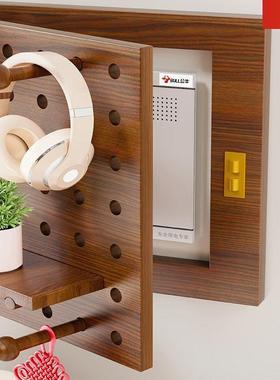 挂实木表箱遮挡洞洞板免打孔jMz3yiEA创意件弱遮电箱丑壁挂收纳置