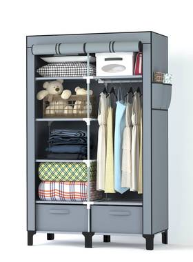 易衣橱家用出房舍多层格大容DJ10195量带收租宿纳简盒双开门无纺