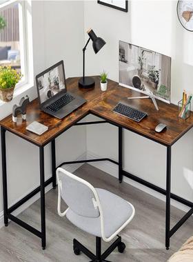 工作简易电脑桌铁业艺风工室单人L型办公桌书75365房卧室家用转角