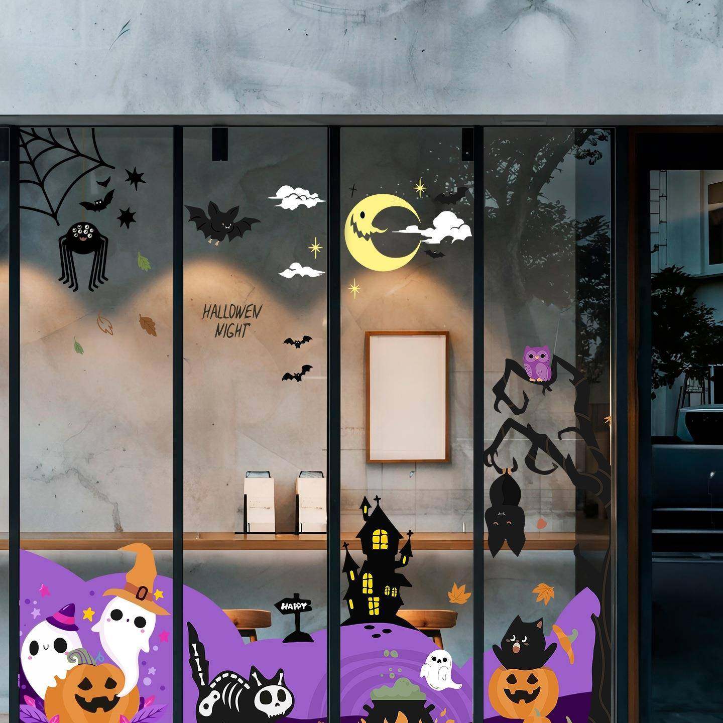 万圣节南瓜灯防水装饰贴场纸静贴橱贴电玻璃门贴店铺窗HCO氛围景,节庆用品/礼品,装扮布置套餐,淘宝优惠券,粉丝福利购,淘宝优惠卷