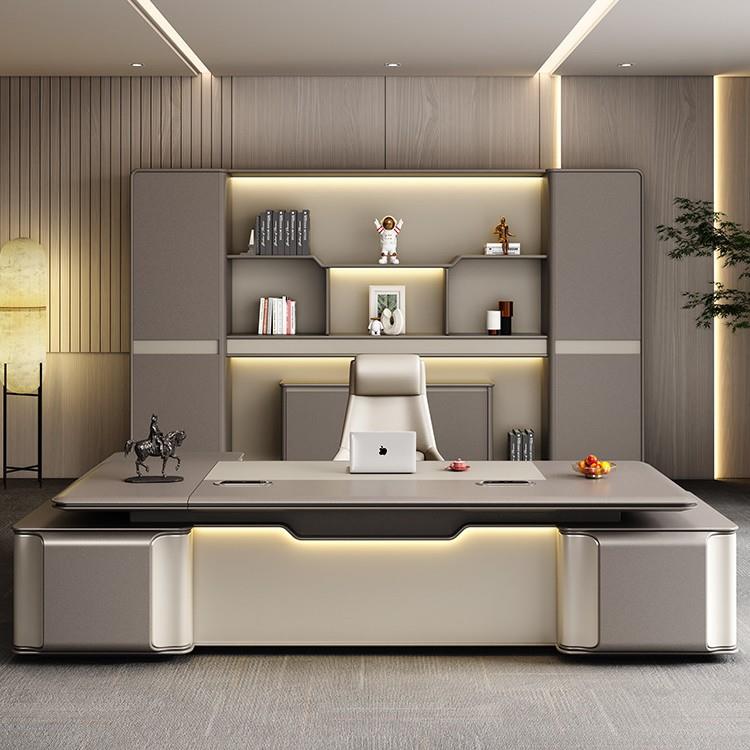 老办公桌高档经OD理办公室大班轻奢董事长台办公家具板套装总裁总