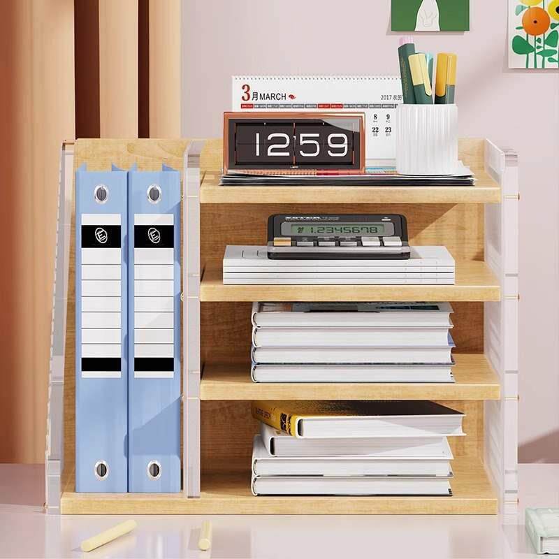 办公室文件收纳架书房台面简易书架多层儿童桌面置物架家用整理架