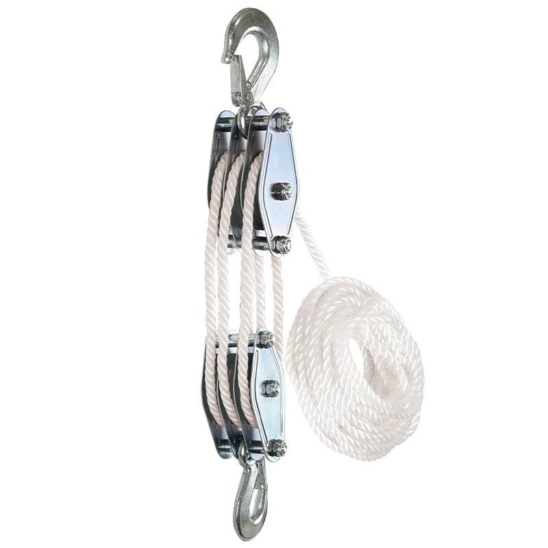 吊钩绳索省力滑轮组6倍省力组合滑车微型吊具高楼吊物提拉小吊机
