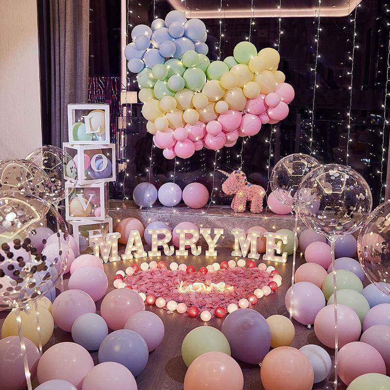 求婚具浪漫惊喜场景创意布置用道字母灯表GUX品白室装饰520情人内