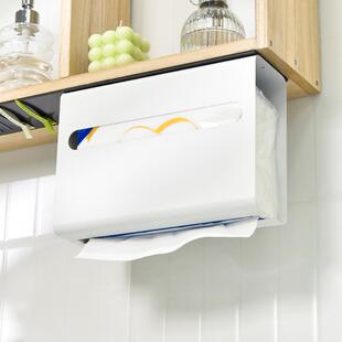 手批卫生间TA106-D免打孔擦纸盒挂式家用镜下倒挂壁纸巾盒厕所抹