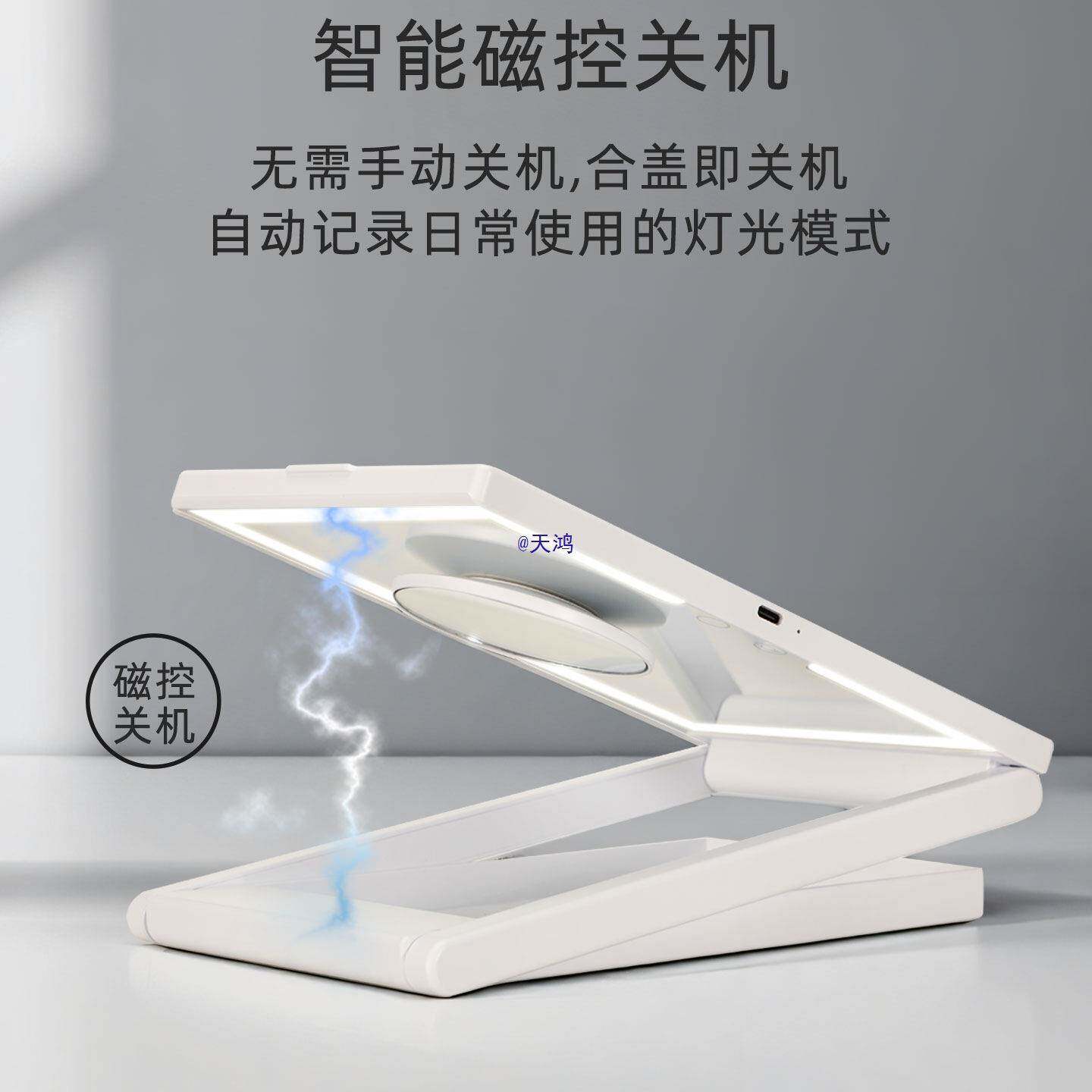 折叠升化妆镜带降台灯镜式子梳妆镜旅游便携美妆镜高XSW清可调节