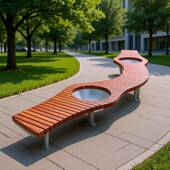 公园椅户外不锈钢长椅105闲小形区商场室外创意异成品坐观凳景休