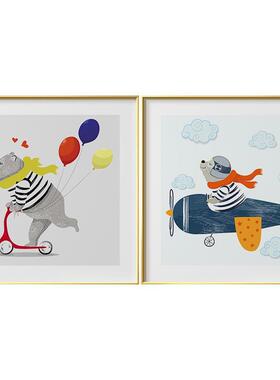 儿童房装饰画卧室馨床挂ydyh7647画男孩女孩卡通趣墙画头童现代温