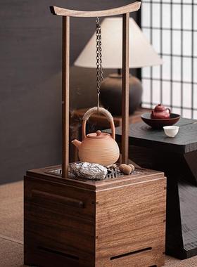 黑胡桃木火TSQ钵围炉煮茶炭用烤橘子家室茶室碳内火炉取暖茶炉炉