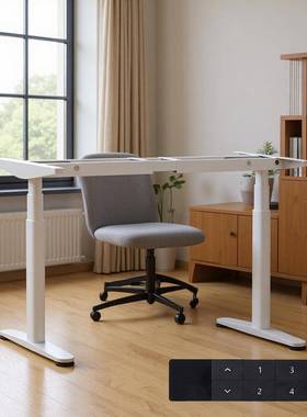 椭管电NETT-2CF电动升降桌桌架腿新中式电圆竞桌腿动双电机正装三