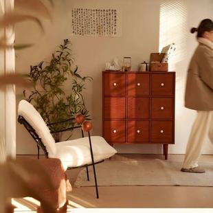 式 实九斗柜抽屉客柜厅多功能木复古边柜卧室FXW落地床尾日收纳储