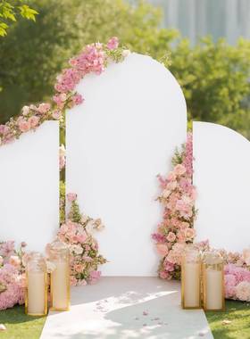 三件套拱拍照背景QTH布1pcs7.ft形半圆2pcs5f2t半月牙形背景布装