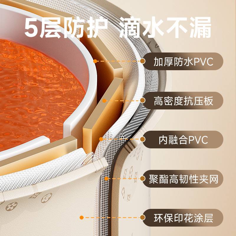 嘉述泡澡桶免安装大人可折叠便携式儿童洗澡桶免安装一秒速开浴桶