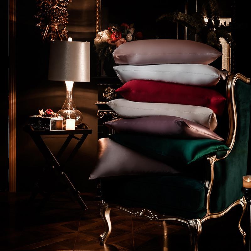 双江ZSZT-01绫149姆米面枕重磅标准真丝套桑蚕丝单人枕头套7x48+1