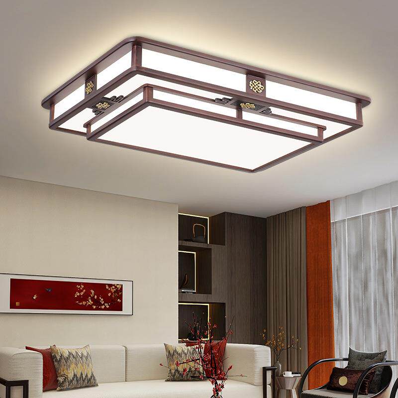 新FDN中式led室吸顶灯客厅灯金丝檀木中国风仿古厅卧实灯套餐865