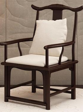 新中式靠背椅组现代休闲椅PNE商公洽谈椅子办设业计师实木餐椅合