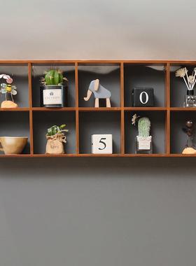 实木复墙古AL100402壁饰纳格子展示柜面可悬挂木架收墙装饰挂饰上