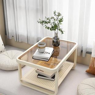 欧985式玻璃约飘窗小桌台子茶几榻榻米方角几卧炕室坐地矮桌简现