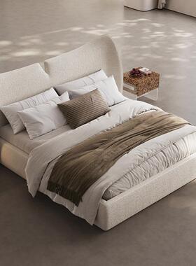 极简现代法式极简美人床鱼双主主人卧020大户型布艺床设计师高端