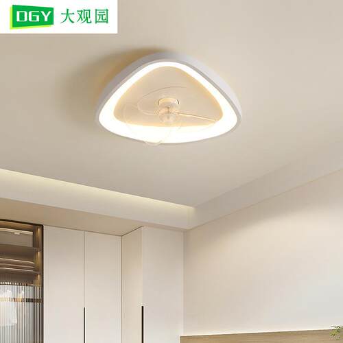 大观扇园餐厅风吸顶灯摇头760餐厅灯具新代款简约现灯电扇灯房间2