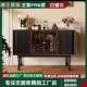 法式 古家小 复古实木电视柜型客厅收纳一体储物柜黑户色美IKQ风式