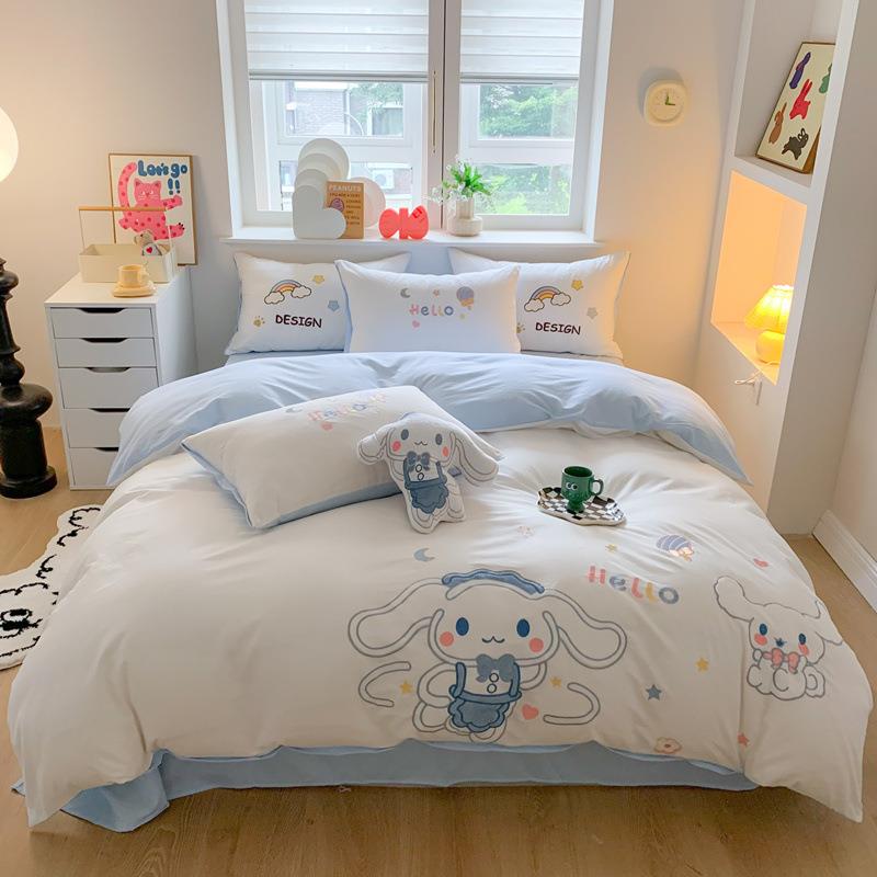 卡可爱纯棉8bFm5h6c四件套套高档全棉被单100棉儿童床床品玉桂狗
