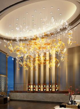 艺术灯叶客厅吊灯创意枫复式楼梯大别AL-62707墅酒沙店大堂售楼部