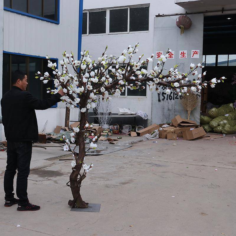 仿植真玉兰花树型大仿真绿橱窗装饰室内客厅造盆景落玉兰树地型假