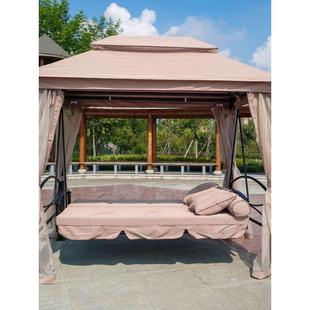 户外吊艺620吊椅秋千床椅铁阳室外遮阳棚防蚊躺床台庭院双人三人