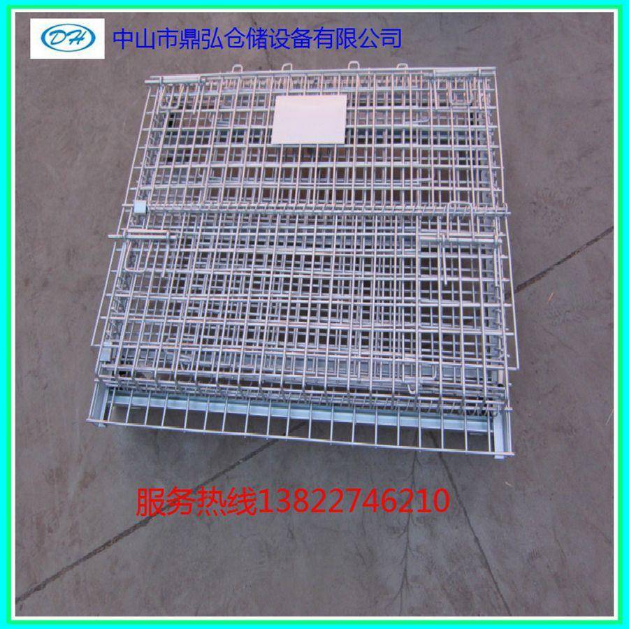 仓储笼折叠SDP属周转箱带金中式重空板防漏防刮花型铁笼量大价优